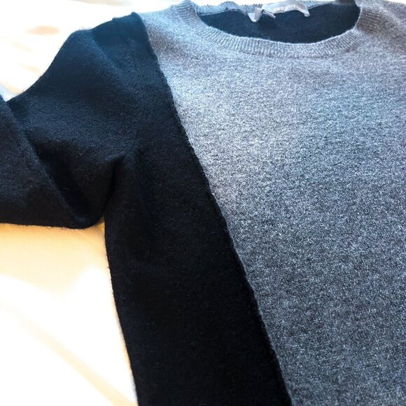 360 SWEATER- WOOL CASHMERE DRESS IN BLACK/GRAY - Picture 5 of 11